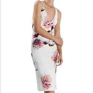TopShop Dress- White & floral Midi size 8